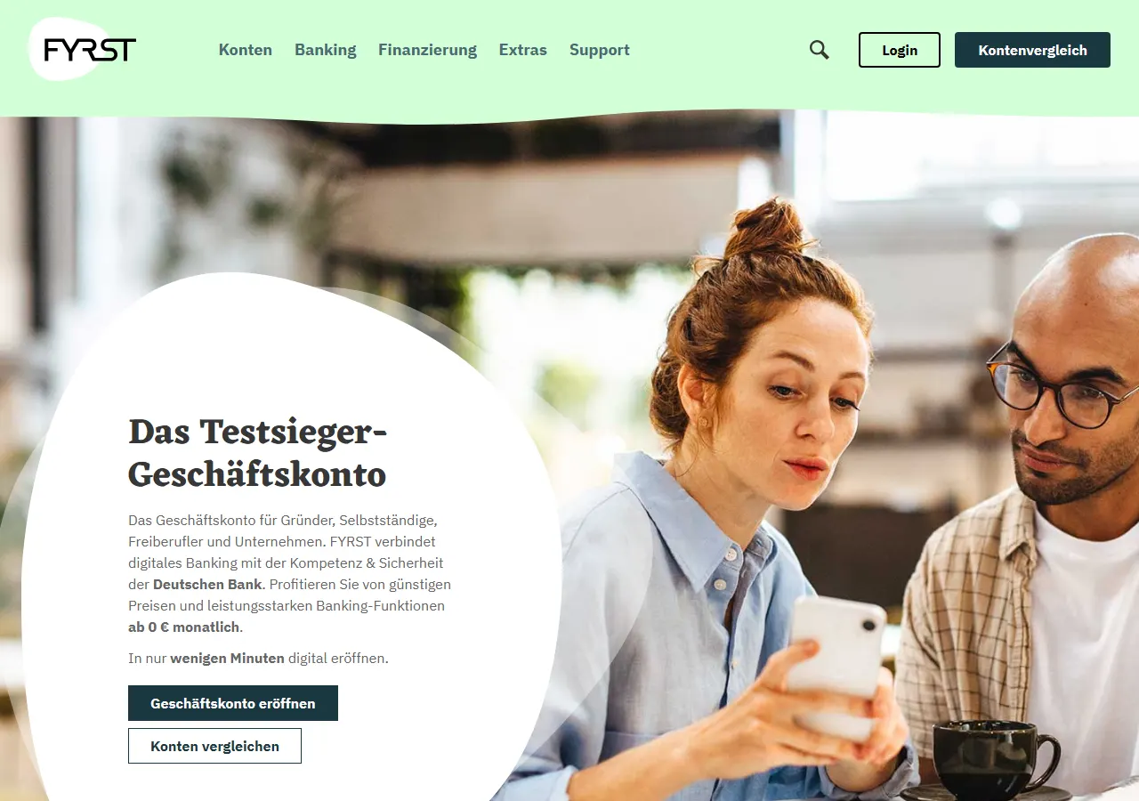 Startseite der Website von FYRST