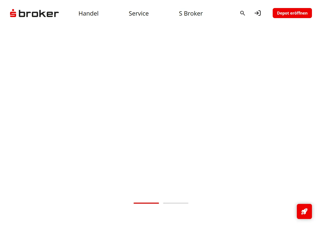Startseite der Website von S Broker